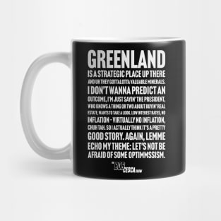 Funny Larry Kudlow Drunken Greenland Rant DARK BACKGROUND Bob Cesca Show T-shirt Mugs T-Shirt Mug